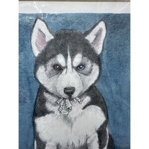 Siberian Husky Heterochromia Blue Eye Signed Art Print 8x10 DF Higgason